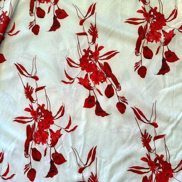 One Shoulder Red Floral Maxi Dress Size Medium Spring Summer Occasion Wear - Picture 8 of 10